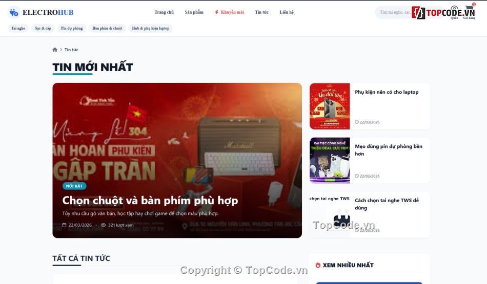 điện tử,phụ kiện,Web bán phụ kiện điện tử